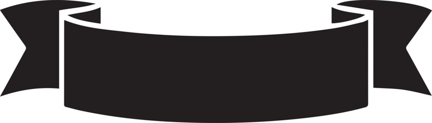 Stylized Ribbon Banner Silhouette Vector | Creative Black Vector Art for Web Illustration