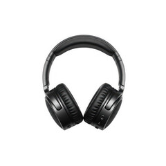 Black wireless headphones isolated on transparent background for music, gaming, podcasting, and audio enjoyment.