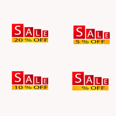 Sale Tag Red  20% off discount lable for Product Ads