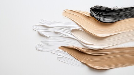 Cosmetic Foundation Swatches on White Background foundation swatches white makeup cosmetics beauty