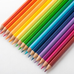 Fototapeta premium Colored pencils rainbow order pack
