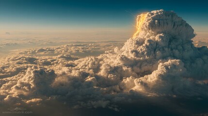 front approaching with digital lightning fractals in cloudscape