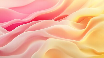 Obraz premium Soft, flowing pastel fabric in pink and yellow hues