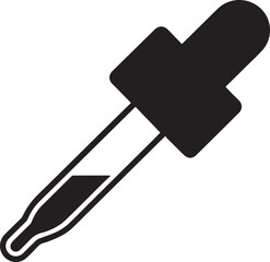 Dropper Silhouette Vector | Elegant Black Vector Art Illustration for Lab Equipment