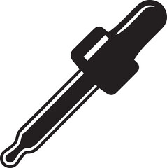 Dropper Silhouette Vector | Elegant Black Vector Art Illustration for Lab Equipment