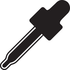 Dropper Silhouette Vector | Elegant Black Vector Art Illustration for Lab Equipment