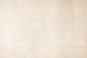 Brown sackcloth woven texture background in natural pattern. Jute hessian burlap, linen background in light beige cream color blank. Weaving canvas fiber line cotton cloth textured as organic.