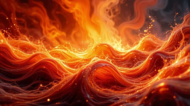 Hypnotic Fire Dance: Abstract waves of flame in motion &ndash; macro photography, energy, passion, art