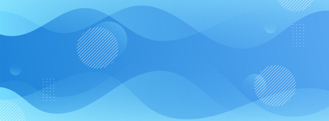 blue banner background, wave effect style ,abstract colorful style, memphis background, geometric, vector illustration.
