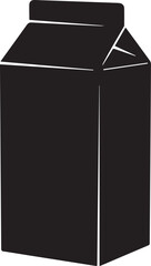 Milk Box Silhouette Vector | Flat Black Vector Art Illustration Vector EPS Format