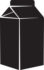 Milk Box Silhouette Vector | Flat Black Vector Art Illustration Vector EPS Format