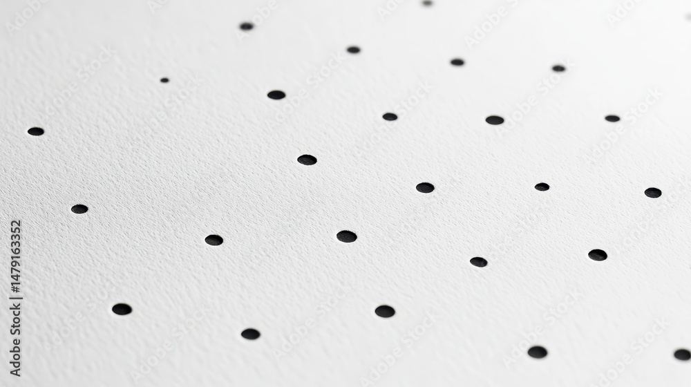 Poster Close-up of a white surface with small, evenly spaced black dots, creating a textured pattern.