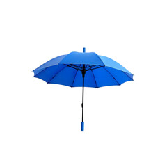 Obraz premium Closed Blue Umbrella on White Background with Shadow Effect