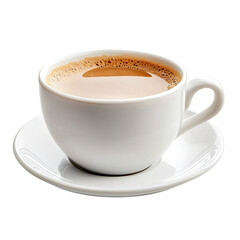 Fototapeta premium White coffee cup filled with a light brown liquid
