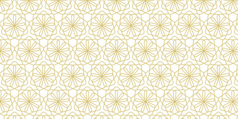 Geometric linear floral tile pattern. Luxurious oriental art deco texture background.