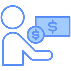 Loan Outline Blue Color Icon