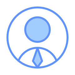 Businessman Outline Blue Color Icon