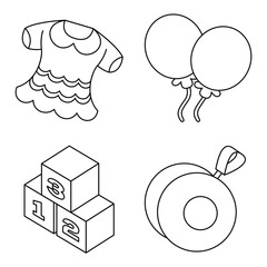 Kids Icon Pack Vector Illustration