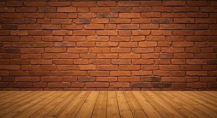 Brick Wall with Wood Floor