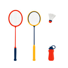 Badminton Equipment Illustration on White Background