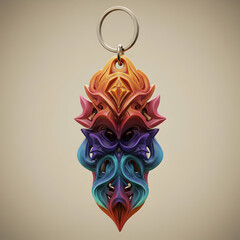 Multicolored 3D Printed Keychain
