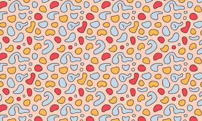 Vibrant Memphis Style Freeform Shapes Seamless Vector Pattern Design