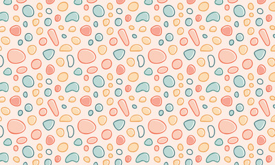 Vibrant Memphis Style Freeform Shapes Seamless Vector Pattern Design