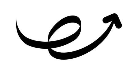 An upward pointing arrow, up-arrow indicate numerical value, up arrow for movement