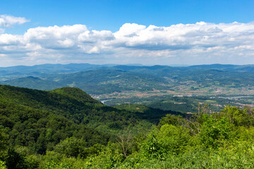 Obraz premium View of Serbia and Bosnia from Mount Gucevo