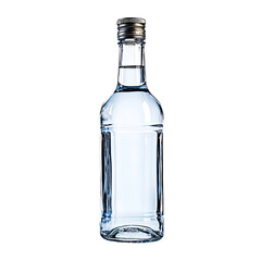 Clear glass bottle with silver cap