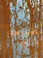 Metal Surface with Peeling Rust and Steel Texture