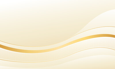 Abstract beige luxury wave background with gold lines. Elegant cream gradient design for beauty products, templates, banners, sales, awards, events, websites, pages and more