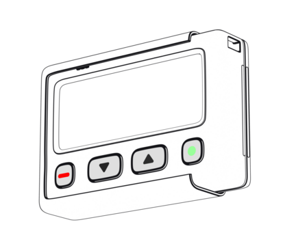 Sketch of a retro communication device, pager or beeper