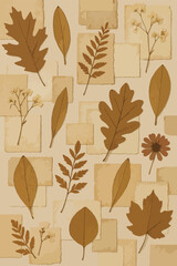Botanical collage of dried leaves