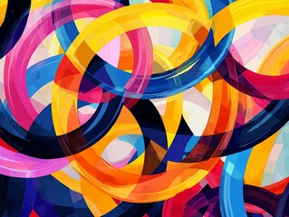 Obraz premium Vibrant Abstract Colorful Swirls in Dynamic Overlapping Patterns