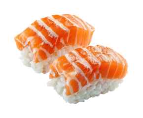 Delicious salmon nigiri sushi served in traditional style