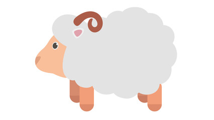 Cute Cartoon Sheep Illustration