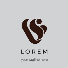 VS initials logo smooth vector icon template