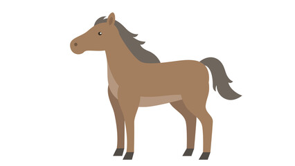 Cute Brown Horse Illustration