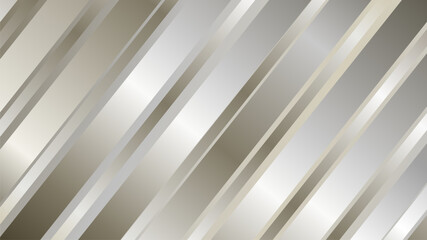 Obraz premium A modern abstract background featuring diagonal stripes in shades of silver and gold, with a glossy metallic effect. Ideal for website backgrounds, presentations, or any creative project.