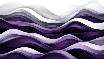 Obraz premium Abstract Background, Dynamic Purple And White Wavy Lines Flowing, Creating A Delicate Pattern