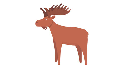 Cute Cartoon Moose with Antlers