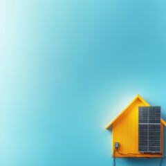 Modern Yellow House with Solar Panel