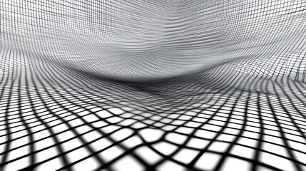 Abstract grayscale grid warping into a vortex