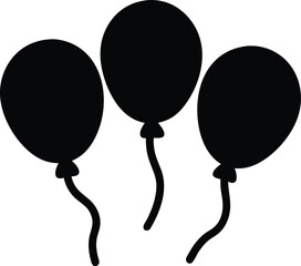 balloon silhouette vector, balloon black symbol , birthday decoration balloon