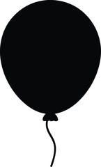 balloon silhouette vector, balloon black symbol , birthday decoration balloon