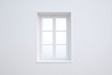 Obraz premium closed window isolated on white background minimalistic design with ample copy space for text overlays