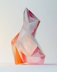 Abstract polygonal sculpture in warm hues