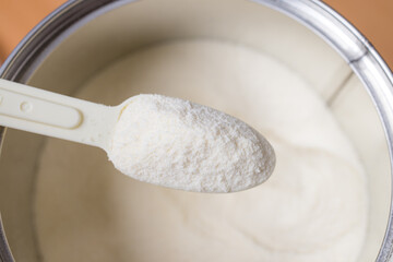 Healthy baby milk formula with plastic scoop