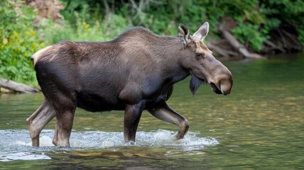 Fototapeta premium Wildlife in African Savanna Featuring Lion, Giraffe, and Zebra in Natural Habitat